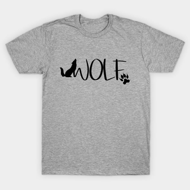 Wolf Text Art T-Shirt by Country Mouse Studio